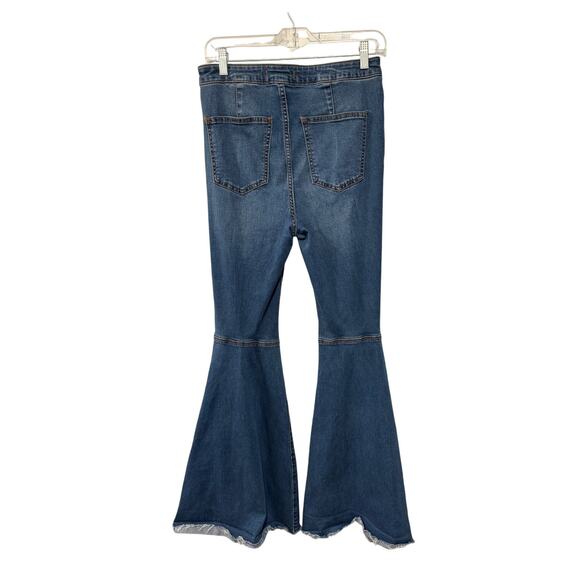 Free People 29 Float On High Rise Bell Bottom Jeans $148 Stretch Cotton Flare - Picture 3 of 9